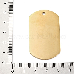 ステンレスペンダント201個  メッセージチャーム  文字チャーム付きの長方形  ゴールドカラー  49x28x1.8mm  穴：3mm&nbsp;STAS-R002-02G-06