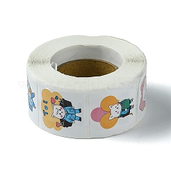 8 種類の粘着紙漫画報酬ステッカー  学生用ステッカー  25x25mm  500PCS /ロール&nbsp;DIY-R083-02B