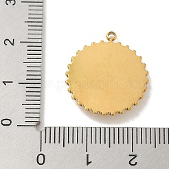 304ステンレススチールラインストーンペンダント  フラットラウンド  ゴールドカラー  21x18.5x3mm  穴：1.5mm&nbsp;STAS-I322-56G