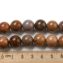 Natural Petrified Wood Round Bead Strands&nbsp;G-F266-08-12mm