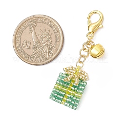 Christmas Gift Handmade Glass Seed Beads Pendant Decoraitons&nbsp;HJEW-MZ00350-02