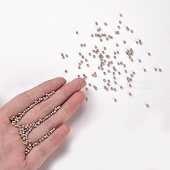 12/0 FGBグレードAラウンドガラスシードビーズ  焼き付け塗料  ミスティローズ  2.3x1.5mm  穴：1mm  約48500個/ポンド&nbsp;SEED-N001-A-1035