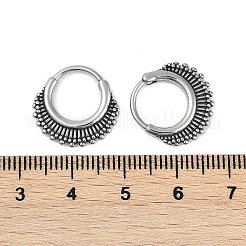 316サージカルステンレスフープピアス  フープノーズリング  アンティークシルバー  16.5x2mm&nbsp;EJEW-G416-33AS