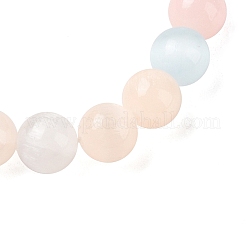女性用天然セレナイトラウンドビーズストレッチブレスレット  貝殻色  内径：2インチ（5cm）  6mm&nbsp;G-U005-02C