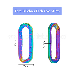 36Pcs 3 Colors 304 Stainless Steel Linking Ring Ion Plating(IP)&nbsp;STAS-DC0014-16