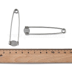 304 Stainless Steel Safety Pin Brooch Base Settings&nbsp;STAS-A142-01P