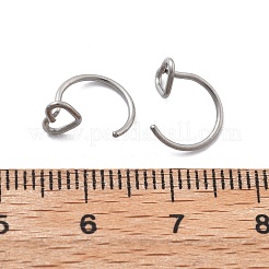 304ステンレススチールハートフープノーズリング  ステンレス鋼色  8.5x10.5x5.5mm&nbsp;AJEW-A062-06P