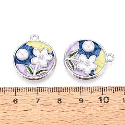 Rack Plating Alloy Enamel Pendants&nbsp;ENAM-N065-16P