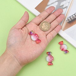 樹脂カボション  グリッターパウダー付き  キャンディーとキャンディー  カラフル  19x35.5x8mm&nbsp;CRES-T019-06