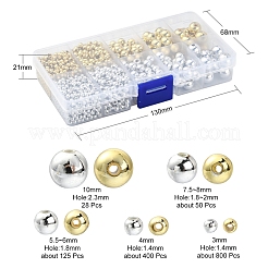ABSプラスチックビーズ  環境に優しい電気メッキビーズ  ラウンド  ミックスカラー  3~10mm  穴：1.4~2.3mm  1403個/箱&nbsp;KY-YW0001-20