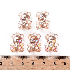 透明なアクリルパーツ  ABカラーメッキ  クマ  バリーウッド  20x13.5x10.5mm  穴：1.4mm  約400個/500g&nbsp;MACR-S373-113-C06
