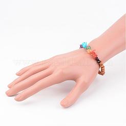 Chakra Wood Beaded Stretch Bracelets&nbsp;BJEW-JB02327