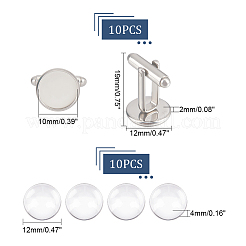 10Pcs 304 Stainless Steel Cuff Button&nbsp;STAS-UN0046-17
