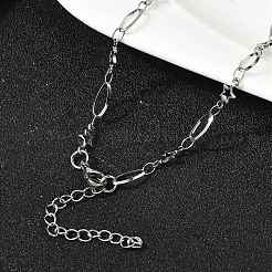 304ステンレススチール製スターリンクチェーンネックレス（女性用）  変色しない  ステンレス鋼色  17.72インチ（45cm）&nbsp;NJEW-A046-02A-P