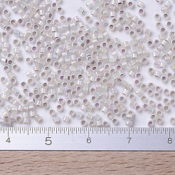 MIYUKIデリカビーズ  シリンダー  日本製シードビーズ  11/0  （db0223)シルバー裏地オパールab  1.3x1.6mm  穴：0.8mm  約2000個/10g&nbsp;X-SEED-J020-DB0223