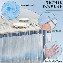 ナイロンポリエステルメッシュ生地  DIY衣類アクセサリー用  ライトスカイブルー  1600mm&nbsp;DIY-WH20001-34
