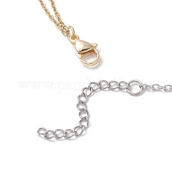 Natural Cultured Freshwater Pearl Rice Pendant 304 Stainless Steel Cable Chain Double Layer Necklaces&nbsp;X-NJEW-JN05682