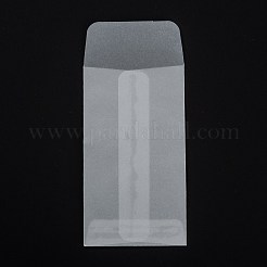 長方形の半透明のパーチメント紙バッグ  ギフトバッグやショッピングバッグ用  透明  11.3cm  バッグ：9.2x5.1x0.04センチメートル&nbsp;CARB-A005-01C