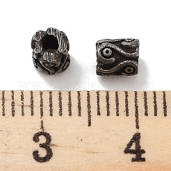 コラム304ステンレス鋼ビーズ、手磨き仕上げ  アンティークシルバー  4.5x4mm  穴：1.8mm&nbsp;STAS-M057-49A-AS