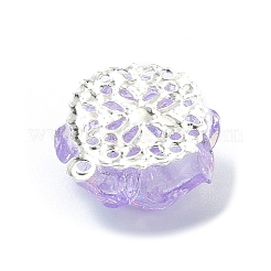 ミックスカラーレジンローズペンダント  鉄の花細工の細工が施されたもの  銀  16x15x7mm  穴：1mm&nbsp;PALLOY-JF02109-02