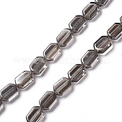 電気メッキガラスビーズセット  パール光沢メッキ  長方形  ミックスカラー  9.5x6~6.5x3.5mm  穴：1mm  約68個/連  25.59''（65センチメートル）&nbsp;EGLA-L042-PL