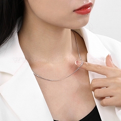 Non-Tarnish 304 Stainless Steel Flat Snake Chain Necklaces for Women&nbsp;NJEW-D058-03P