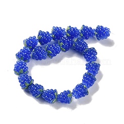 手作りランプワークビーズ連売り  ラズベリー  藤紫色  12.5x12.5mm  穴：1.4mm  約20個/連  9.84''（25センチメートル）&nbsp;LAMP-Q036-05F