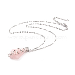 Rose Quartz Pendant Necklaces&nbsp;NJEW-E154-07P
