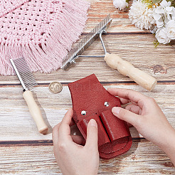 ペット用品  ステンレススチールと鉄のペット用ヘアブラシを含む  牛革製携帯電話ベルトポーチ付き  ミックスカラー&nbsp;AJEW-OC0013-44