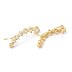 Clear Cubic Zirconia Curved Bar Dangle Earrings&nbsp;EJEW-F316-20G