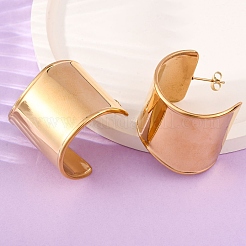C-Shaped 304 Stainless Steel Stud Earrings for Women&nbsp;EJEW-A131-01A-G