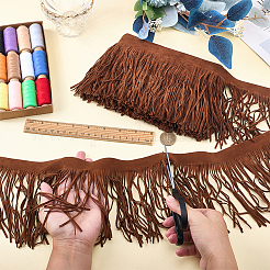 Faux Suede Fabric Tassel Ribbons&nbsp;OCOR-WH0109-110B