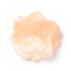 蓄光樹脂カボション  ABカラー  暗闇で光る花  サドルブラウン  23.5x8mm&nbsp;RESI-E033-02F