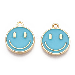 Light Gold Tone Alloy Enamel Pendants&nbsp;ENAM-N056-197D
