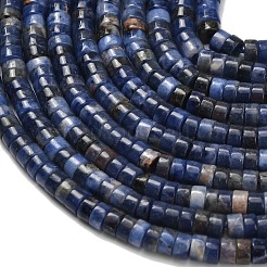 天然石ソーダライトビーズ連売り  ディスク  ヒシビーズ  4x2~2.5mm  穴：0.7mm  約158~160個/連  14.96''~15.16''（38~38.5センチメートル）&nbsp;G-Z110-A03-2x4mm
