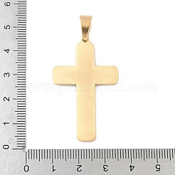 304ステンレスペンダント  PVD真空メッキ  クロスチャーム  本金メッキ&ステンレススチールカラー  42.5x26x2mm  穴：8.5x5mm&nbsp;STAS-K305-03GP