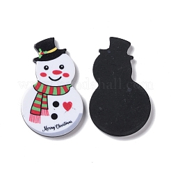 クリスマススタイルのプリントアクリルカボション  雪だるま  37x22x2mm&nbsp;MACR-O045-01I