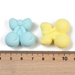 チェリー食品グレードシリコンフォーカルビーズ  DIYの看護ネックレス用  ミックスカラー  27.5x28.5x13.5mm  穴：2.5mm&nbsp;SIL-A011-01A