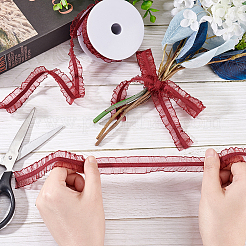 Chinlon Elastic Pleated Lace Trim&nbsp;OCOR-WH0060-44A