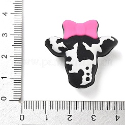 動物をモチーフにしたシリコンビーズ  焦点ビーズ  牛  29.5x30.5x14.5mm  穴：2.7mm&nbsp;SIL-E013-03U