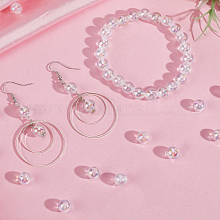 600個透明アクリルビーズ  ab色メッキ  ラウンド  クリアAB  8mm  穴：2mm&nbsp;MACR-PA0001-01
