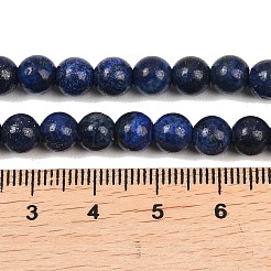 Dyed Natural Lapis Lazuli Round Beads Strands&nbsp;G-M169-6mm-05