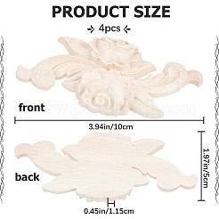 Wood Carved Appliques&nbsp;DIY-WH0032-28