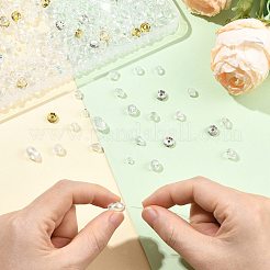 ガラスビーズ  鉄グレードAクリスタルラインストーンスペーサービーズ  ガラスシードビーズ  透明  4~5x4~5x4~5mm  穴：1mm&nbsp;DIY-FS0010-58F
