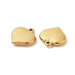 304ステンレスペンダント  ハートチャーム  18KGP本金メッキ  16x15.5x3.5mm  穴：1.5mm&nbsp;STAS-H214-20G