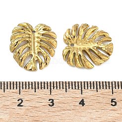 304ステンレスペンダント  リーフチャーム  イオンプレーティング（ip）  18KGP本金メッキ  17x16x3mm  穴：1mm&nbsp;STAS-C167-04G
