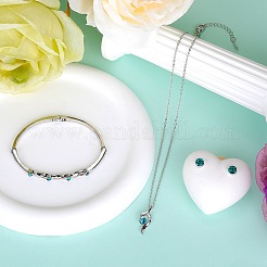 ラインストーン ツイスト ペンダント ネックレス & ダイヤモンド バングル & スタッド イヤリング  女性用プラチナ合金ジュエリーセット  エメラルド  16.34インチ（415mm）  61x47mm  6mm  ピン：0.7mm&nbsp;JEW101H