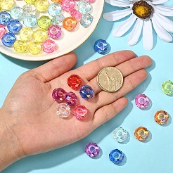 クリアアクリルヨーロピアンビーズ  大穴ビーズ  ABカラー  ロンデル  ミックスカラー  14.5x8mm  穴：4.5mm&nbsp;FIND-CJC0003-54A