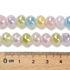 電気メッキガラスビーズセット  ラウンド  多面カット  カラフル  8x7mm  穴：1.4mm  約70個/連  19.69''（50センチメートル）&nbsp;EGLA-P066-06A-8mm-02