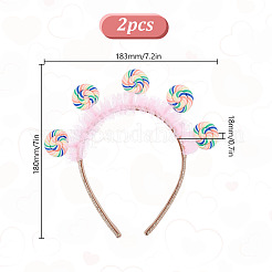 Cloth with Lollipop Hair Bands for Women Girl&nbsp;OHAR-WH0029-13B
